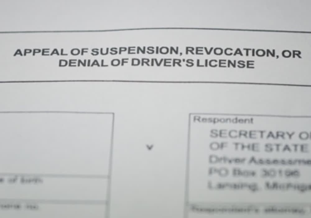 Michigan Drivers License Appeal