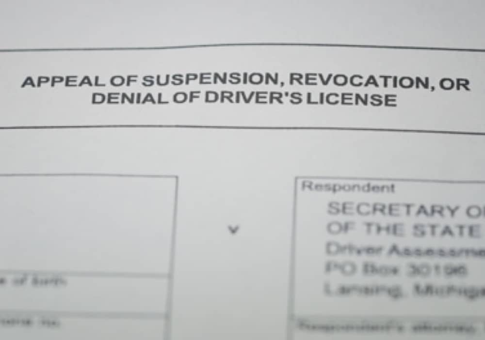 Michigan Drivers License Appeal